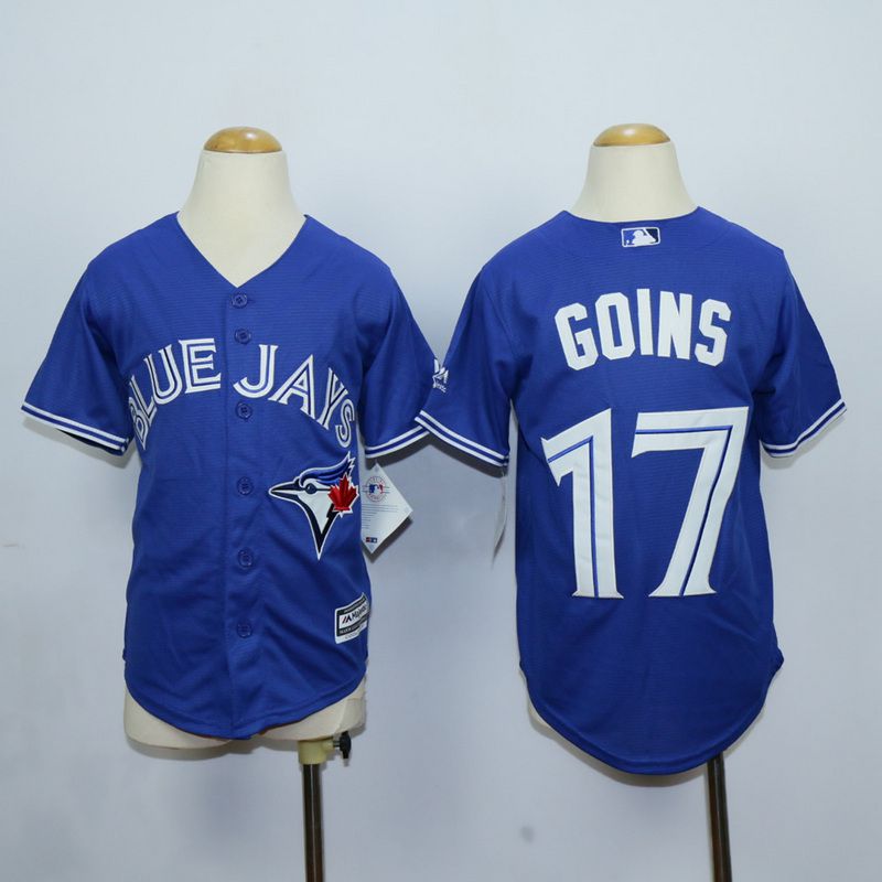 Youth Toronto Blue Jays 17 Goins Blue MLB Jerseys